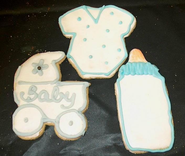 Darling, iced baby shower cookies